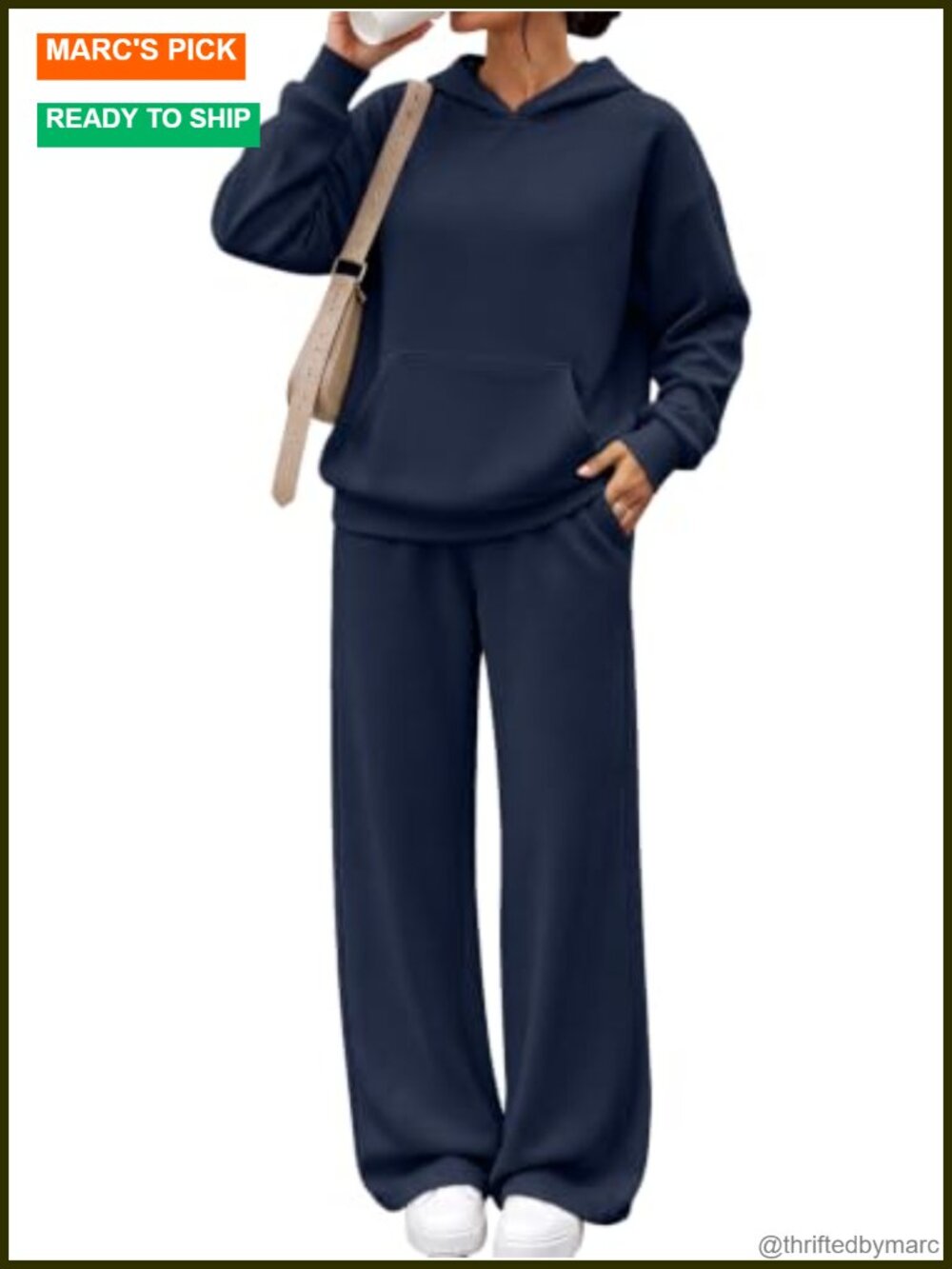 Women's Modal Lounge Sweatsuit Set - Oversized Hoodie & Wide Leg Pants